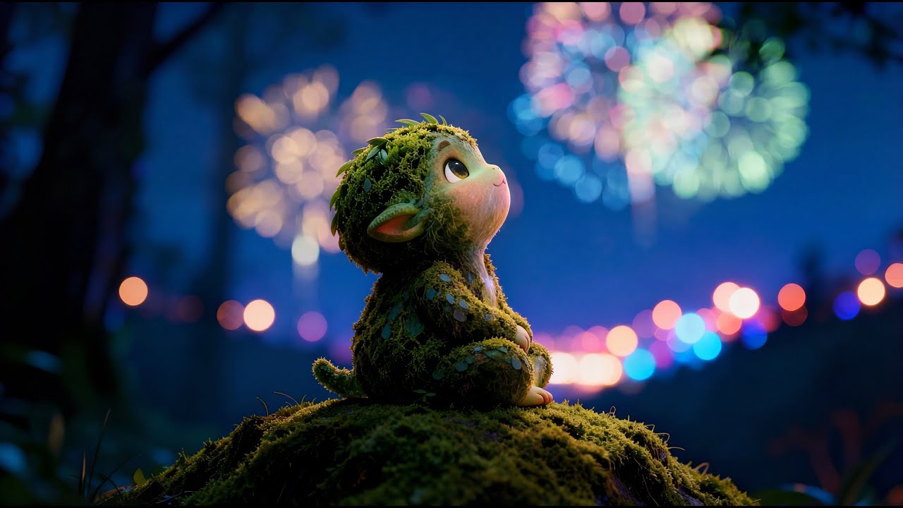 New Year Forest Lights 🌿 Calm Ambient Music | 1 Hour | Mossling