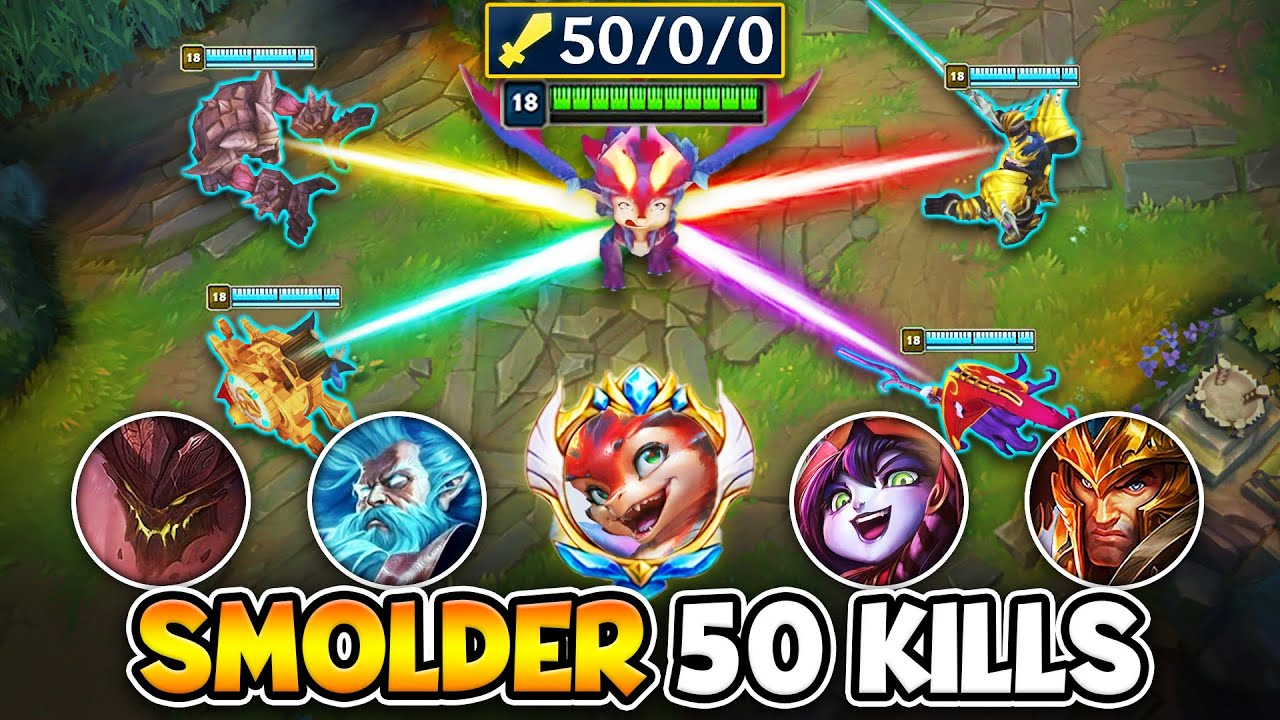 WE FUNNELED THE NEW CHAMP SMOLDER AND HE DROPS 50 KILLS! (THIS IS SO BROKEN)