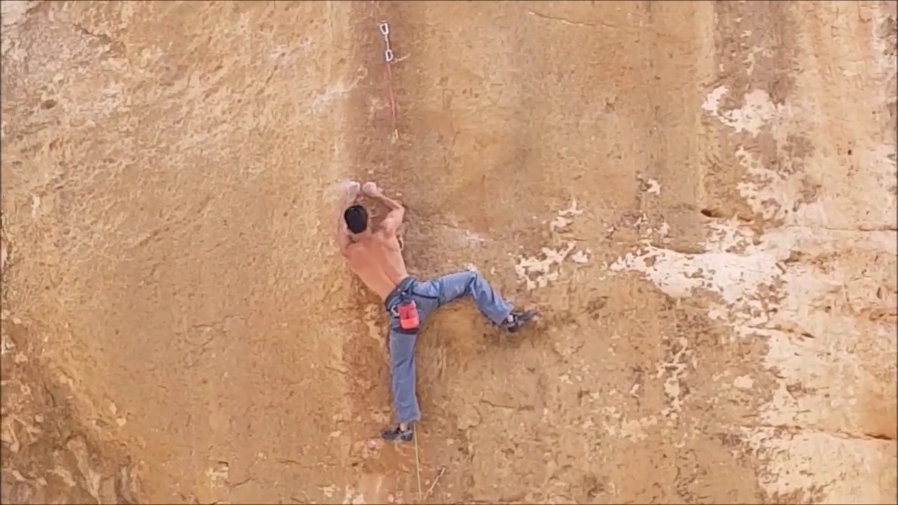 Climbing Crossing Red Lines 8c, Ein Fara, Israel