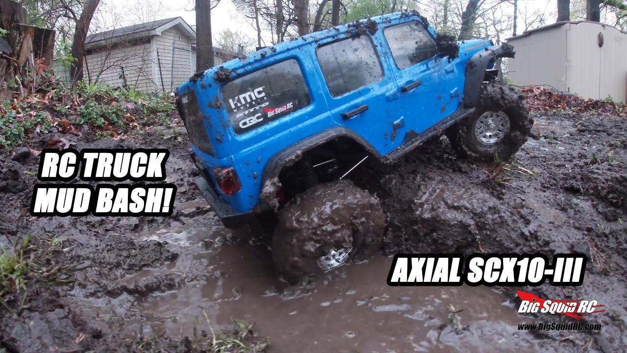 RC Truck Getting Muddy - Axial SCX10-III