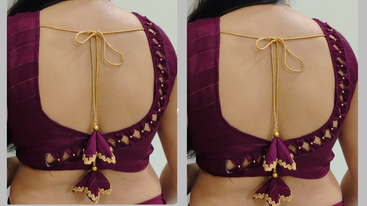 Very popular blouse back neck design || cutting and stitching back neck blouse design || blouse