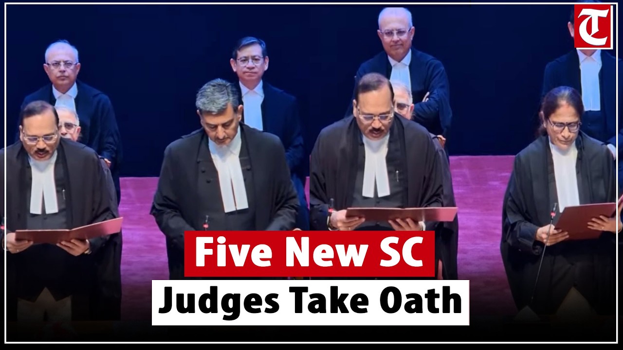 CJI Surya Kant Administers Oath To Five New Supreme Court Judges In Delhi