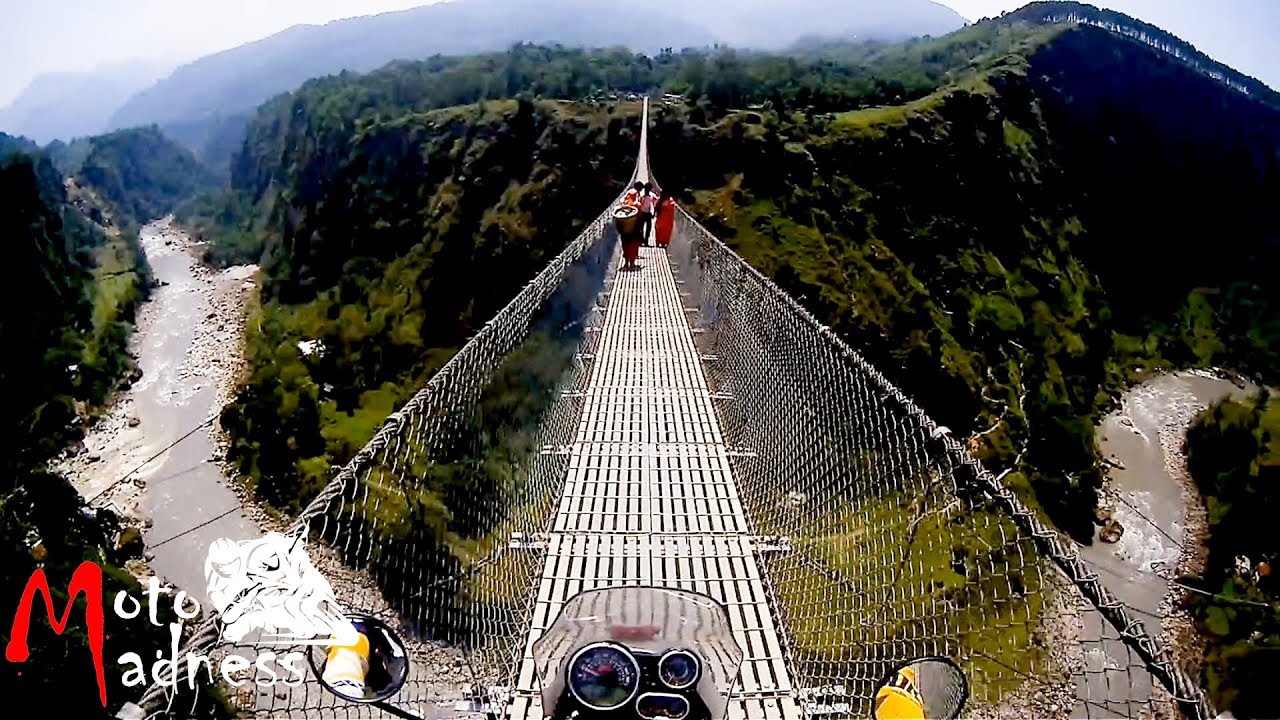 CROSSING   KALI GANDAKI River  - ON THE HIGHEST BRIDGE OF NEPAL INDIA ON A Royal Enfield Himalayan