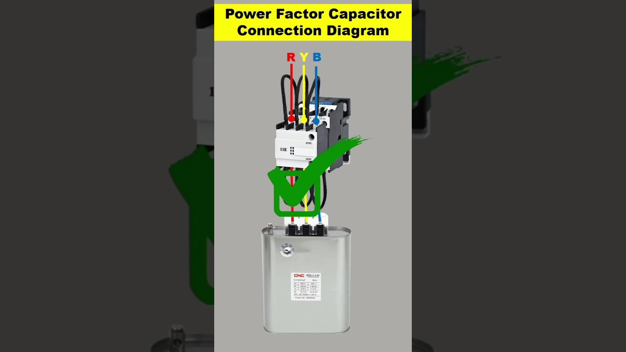 💥💯 power factor capacitor connection diagram #virelshorts #shorts