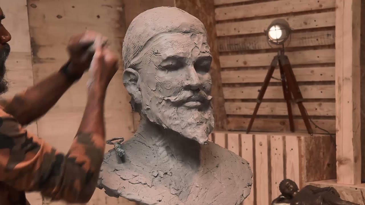 Sculpting Chatrapati shivaji maharaj ll how to make shivaji maharaj sculpture llby krishna naik ll