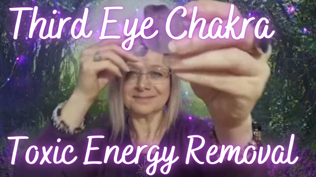 Reiki to clear toxic energy from your third eye. ASMR amethyst crystal healing