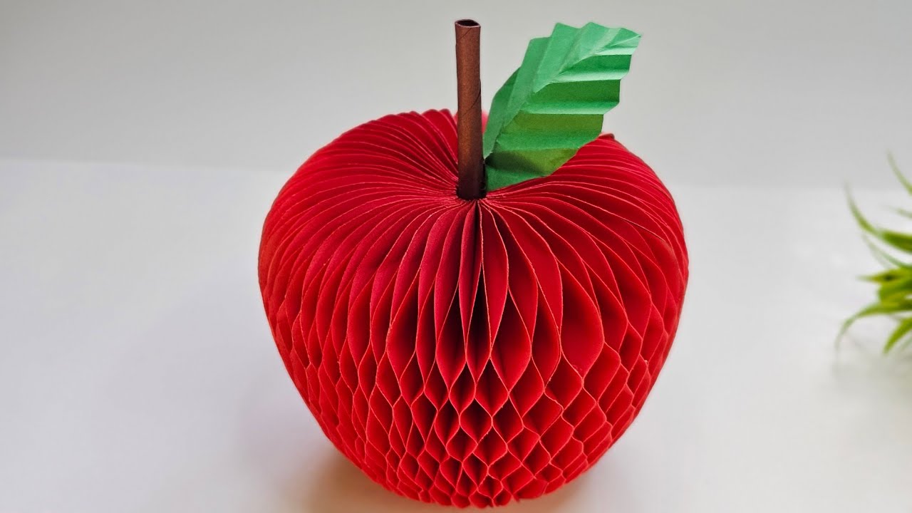 DIY Handmade Paper Honeycomb Apple 🍎