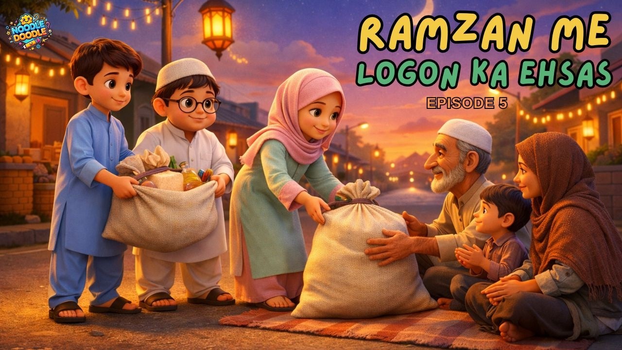 Ramzan me Logon Ka ehsas | Episode 5 | Ramzan cartoon series | Noodle Doodle Kids