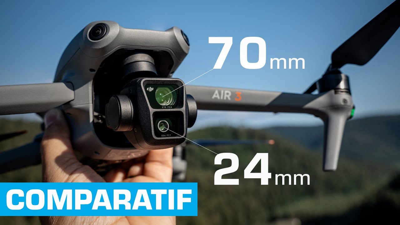 DJI AIR 3 : COMPARATIF objectif 24mm vs 70mm