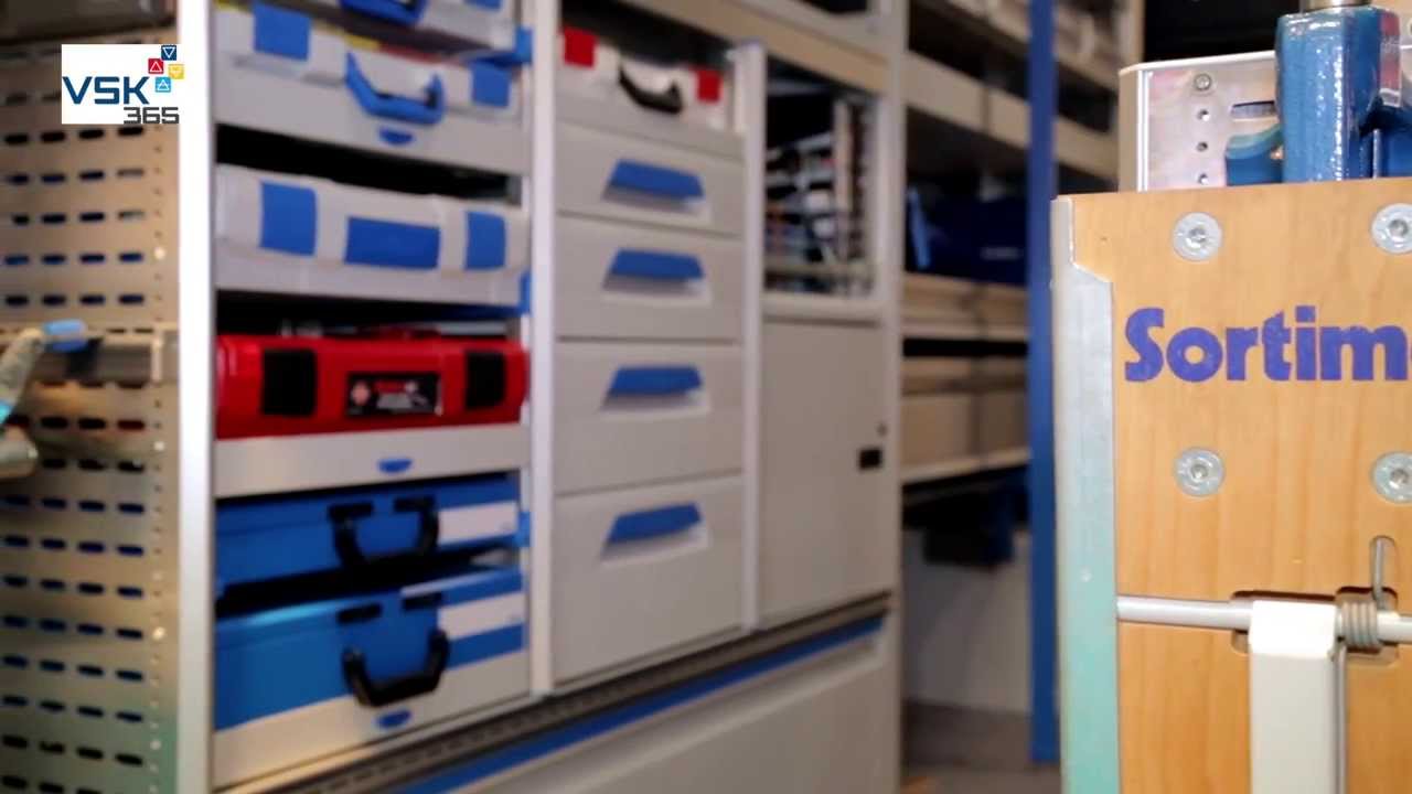 Sortimo bedrijfswageninrichting met één hand te bedienen