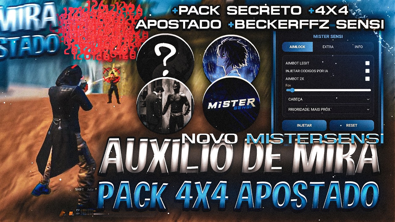 NOVO‼️ AUXILIO DE MIRA FREEFIRE📲PACK 4X4 APOSTADO - PACK DE SENSI XITADO - SENSI DA NOVA ATUALIZA&Ccedil;&Atilde;O