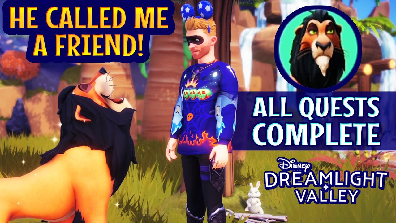 DISNEY Dreamlight Valley. Scar Storyline Complete. Final Scar Quest. Scar is ACTUALLY NICE!