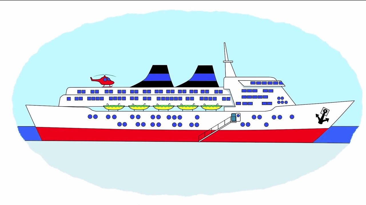 Das Zeichentrick-Malbuch. Farben lernen &ndash; Wasserfahrzeuge: Motorboot, Schiff, U-Boot