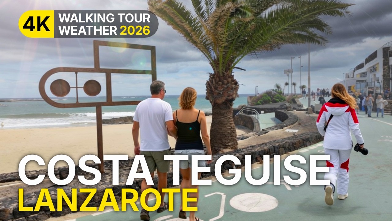March Weather in Lanzarote | 4K Costa Teguise Walking Tour 2026