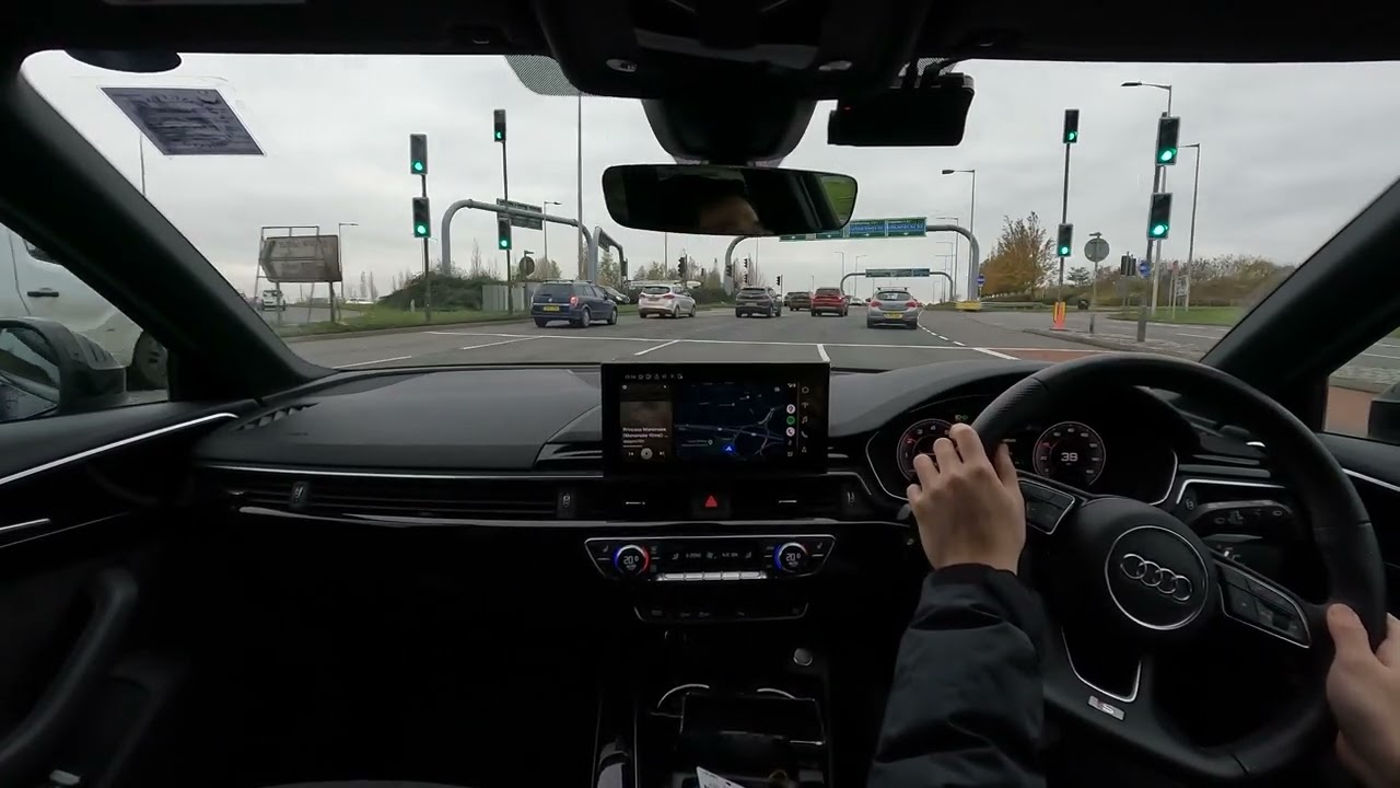 [#27 - UK Road Driving] Audi A4 Avant 2021 35 tfsi S Line Black Edition B Road Drive