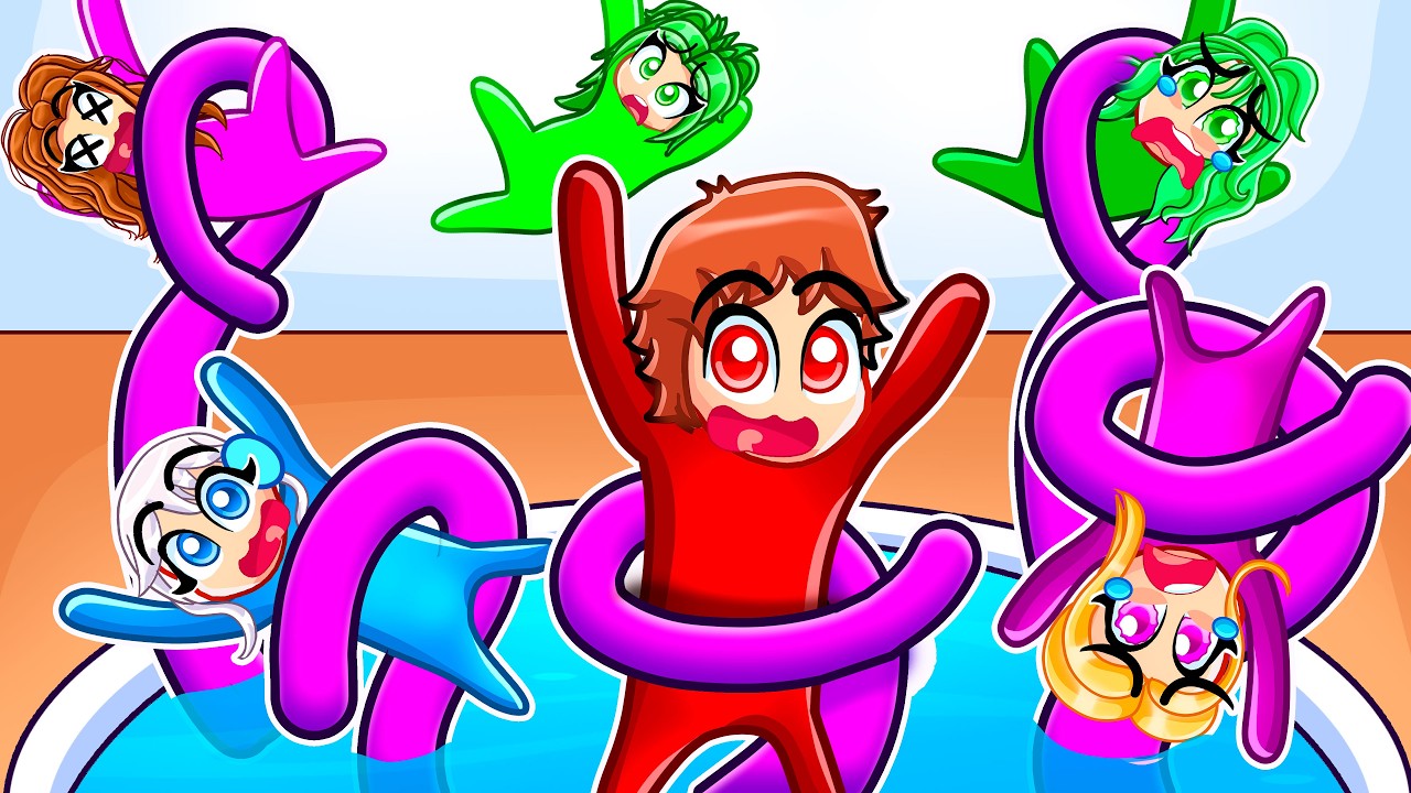 Techy Vs 10 CRAZY FAN GIRLS In Gang Beasts...