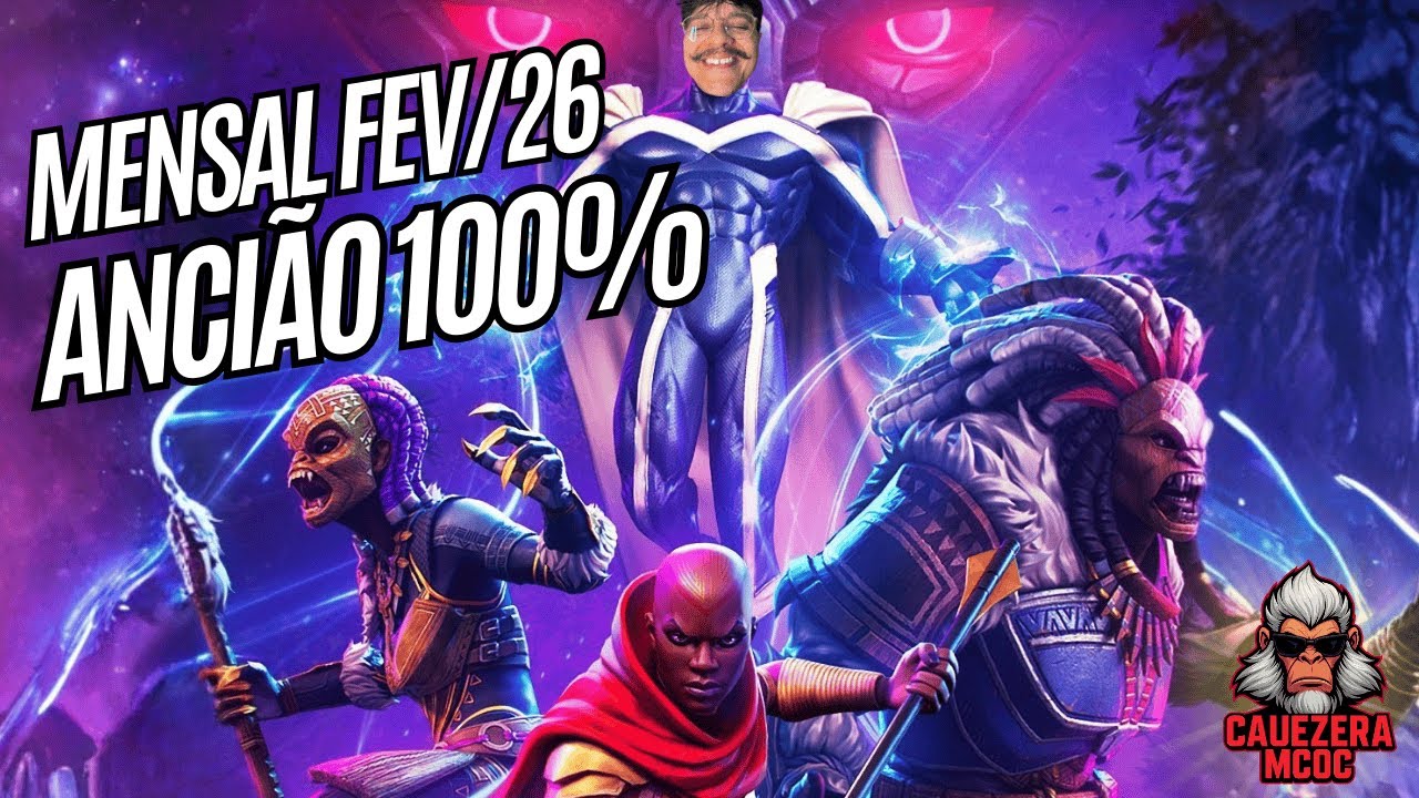 MENSAL DE FEVEREIRO/26! MODO ANCIÃO 100% - PARTE 1 😍😍 | LIVE | Marvel Contest of Champions