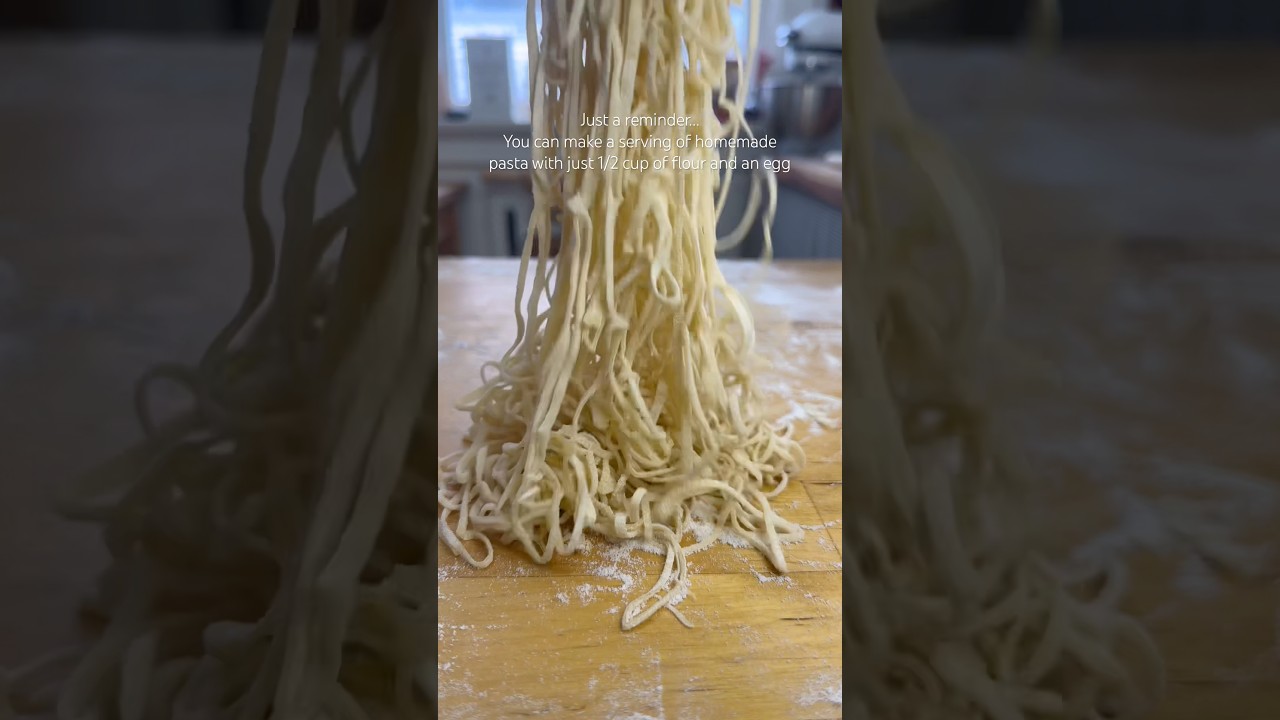 Two Ingredient Homemade Capellini #pasta #shorts