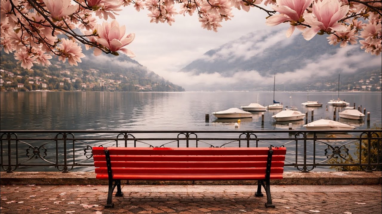 Lugano, Switzerland 🇨🇭 I Spring Morning with Magnolias on Lake Lugano I 4K Walking Tour