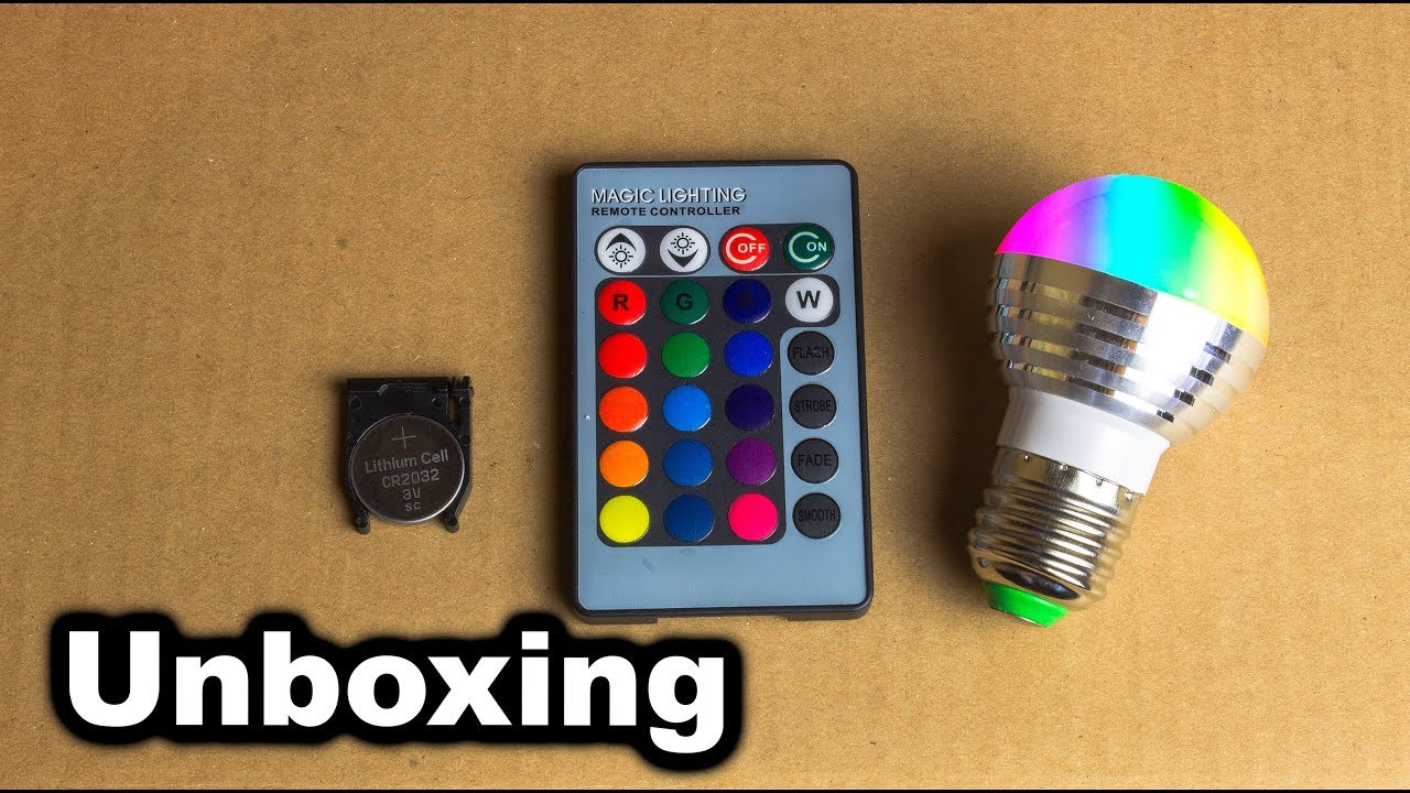 Foco Led Bulbo 3w E27 RGB Unboxing