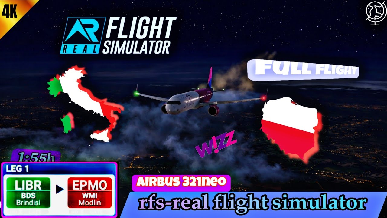 From Brindisi (LIBR)🇮🇹--TO--→poland 🇵🇱 (EPMO)airbus321NEO (rfs-real flight simulator) |full FLIGHT|