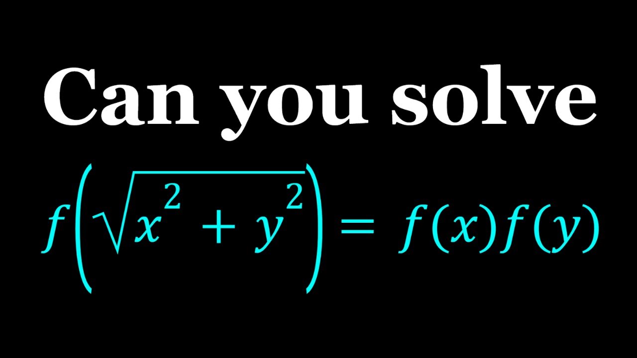 Solving f(sqrt(x^2+y^2))=f(x)f(y)