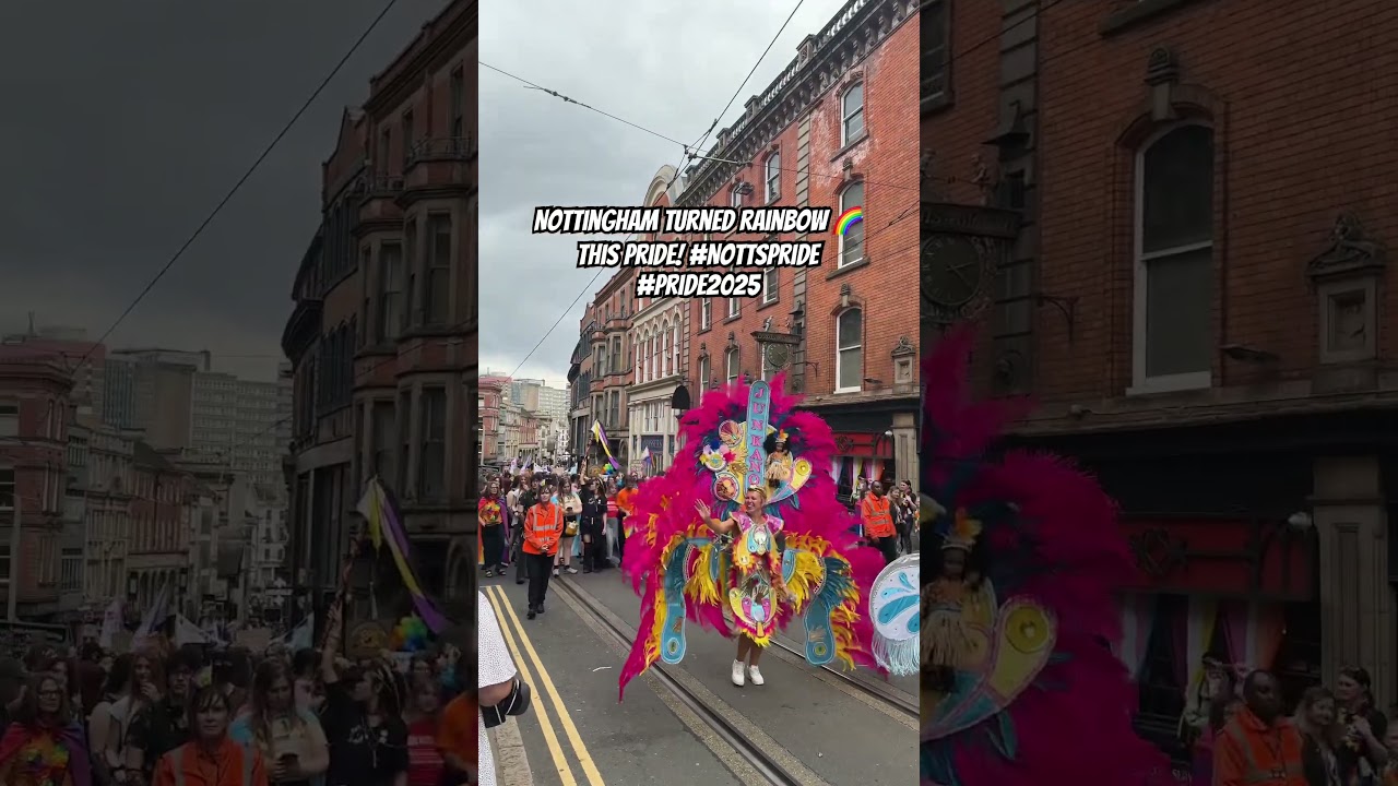 Nottingham turned rainbow 🌈 this Pride! #NottsPride #Pride2025 #europe #pride