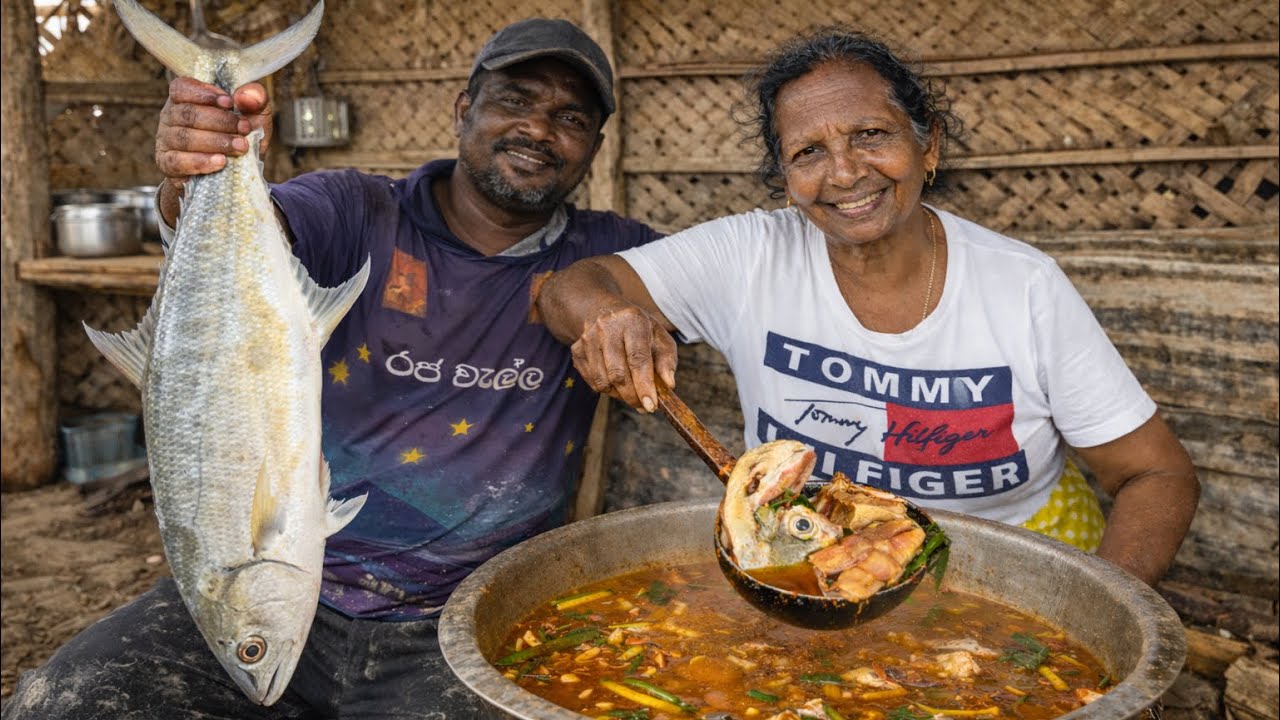 තැම්බුම් හොද්දට මා දැල් මාළු| කට්ටාවො පිරුණු මා දැල් වඩිය #fishinglife #fishingvideo #seafood
