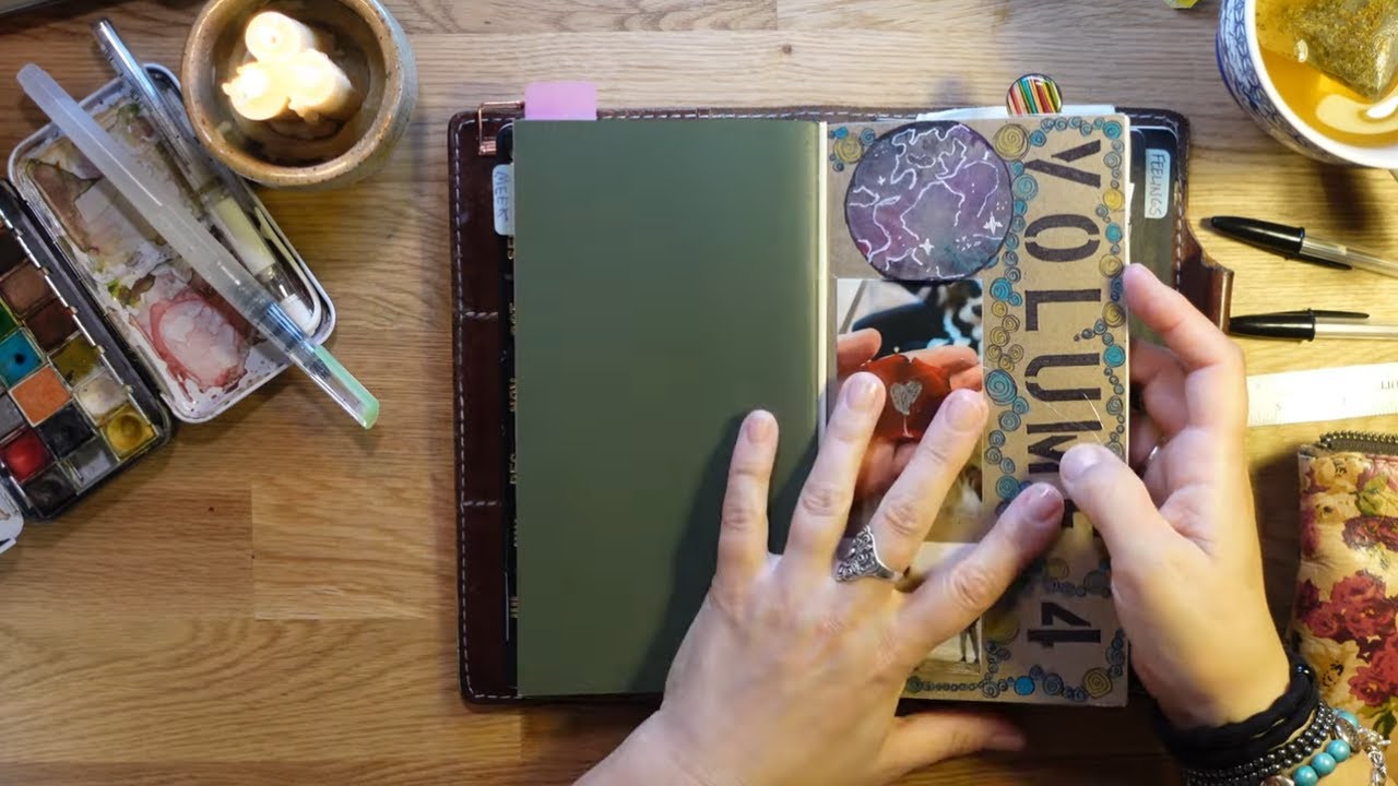 Standard Travelers Notebook in Chic Sparrow Leather Cover Set-Up