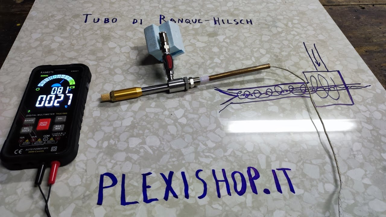 #510 Tubo VORTEX di Ranque-Hilsch: dall'ARIA fare il GHIACCIO