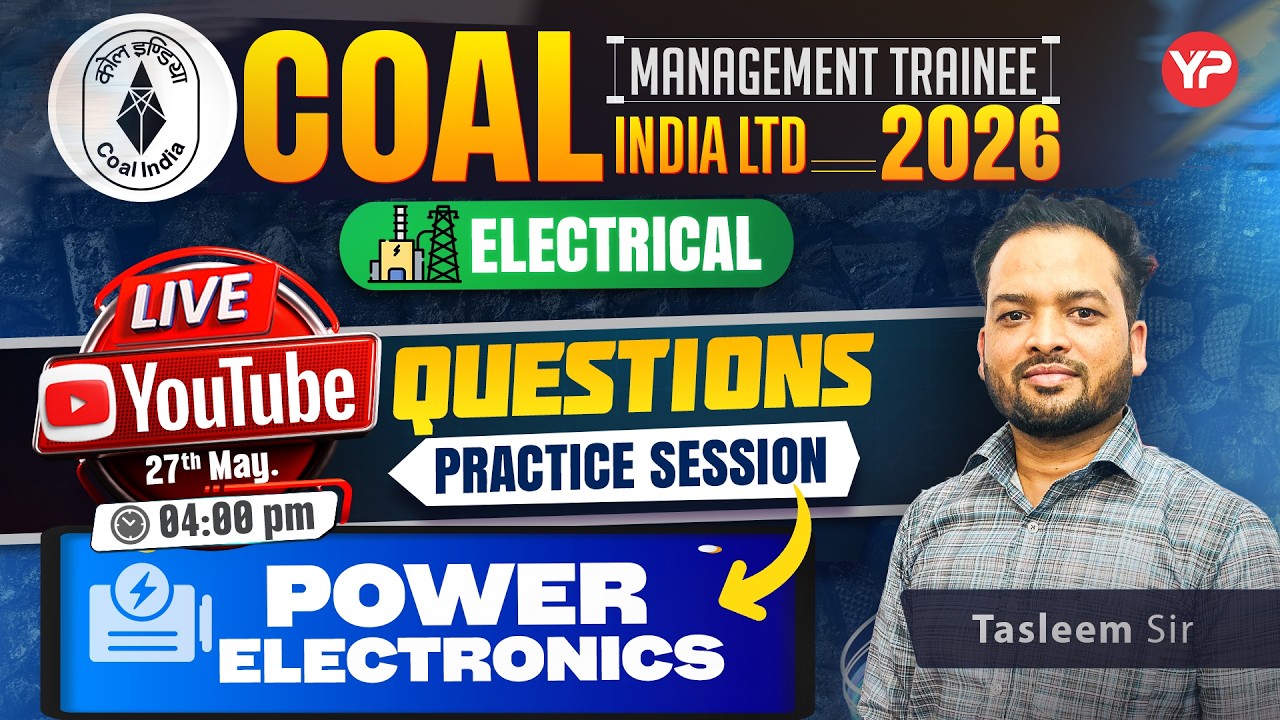 ⚡ CIL MT 2026 CBT LIVE | Power Electronics Questions Practice 🔥 | Electrical Engineering