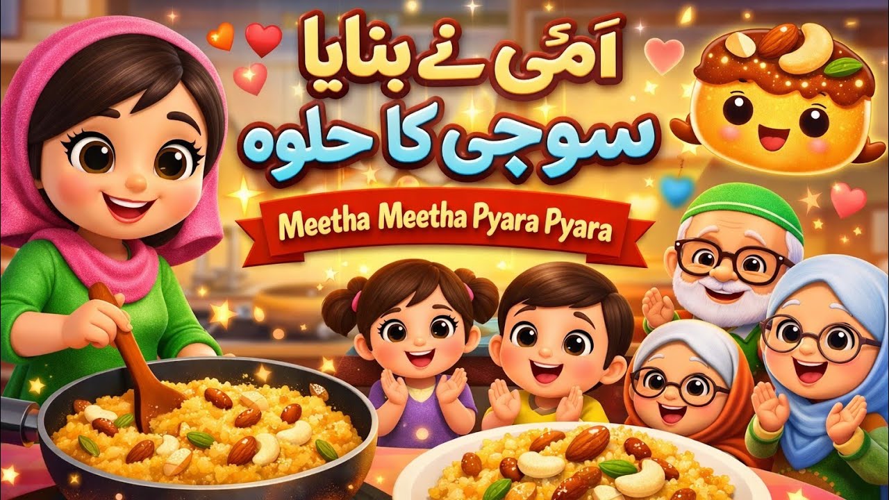 Ammi Ne Banaya Suji Ka Halwa 🍯 | Meetha Meetha Pyara Pyara | Kids Rhyme Hindi Urdu | Poems For Kids 