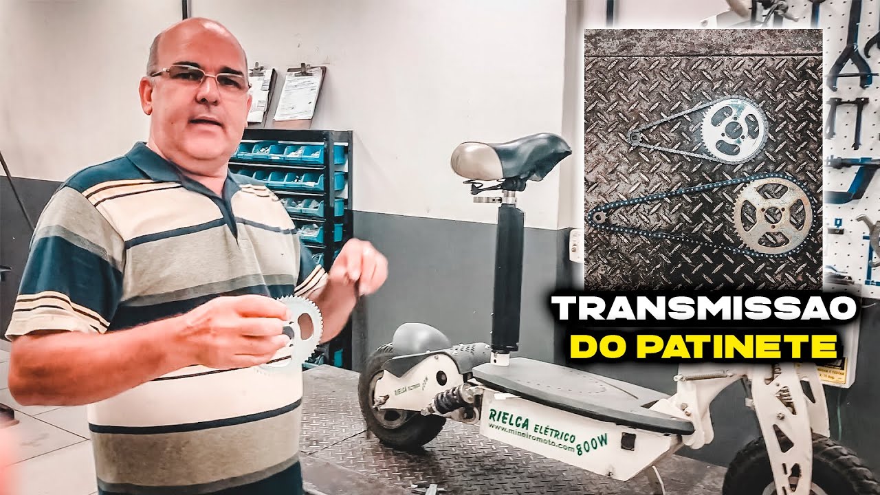 EXPLICANDO SOBRE A TRANSMISSÃO DO PATINETE SCOOTER ELÉTRICO (CORRENTE, COROA E PINHÃO)