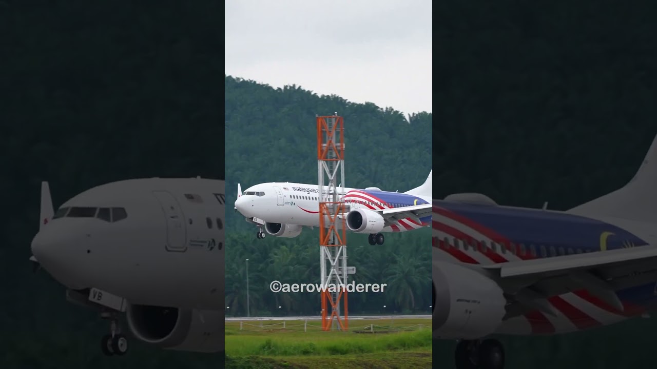 BRAND NEW Malaysia Airline B737MAX8 landing at Kuala Lumpur Airport #shorts #aviation #b737 #landing