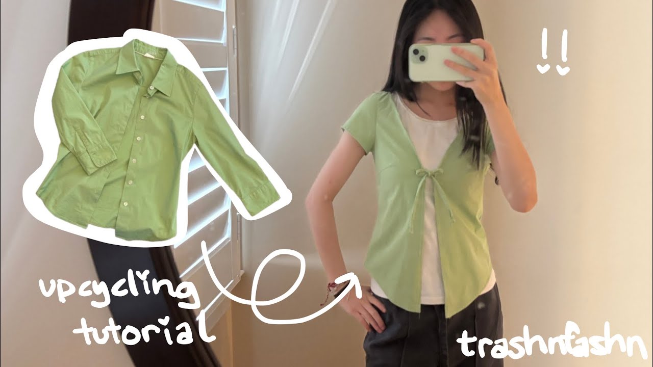 UPCYCLING TUTORIAL: Dress Shirt to Tie Front Top | trashnfashn