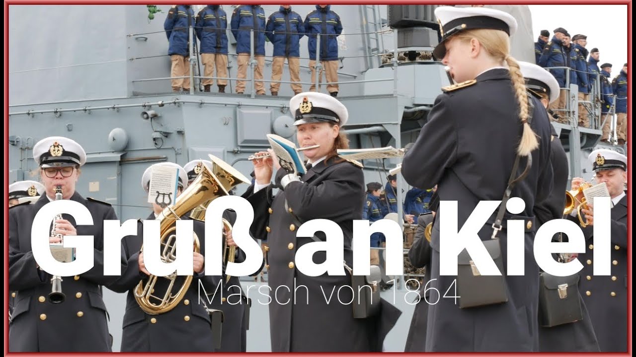Gruß an Kiel live - Einlaufzeremonie Fregatte BRANDENBURG 13.09.2025  Marinemusikkorps Wilhelmshaven