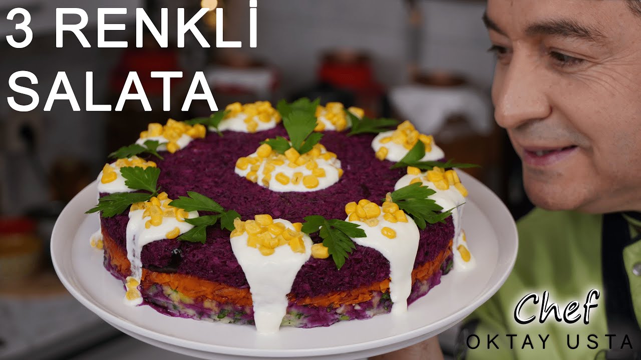 3 RENKLİ SALATA  ❗  Nasıl Yapılır ?  l  Oktay Usta