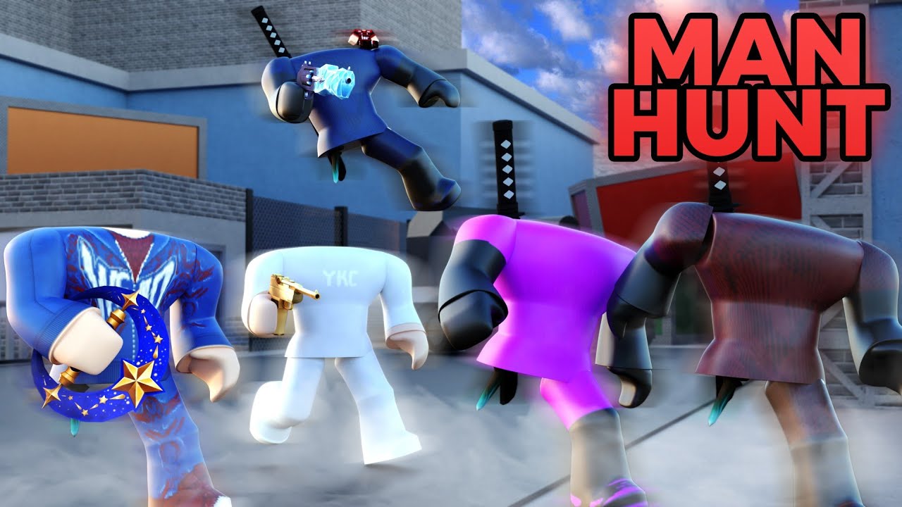 TWO MM2 GLITCHERS VS 7 HUNTERS [MM2 MANHUNT]