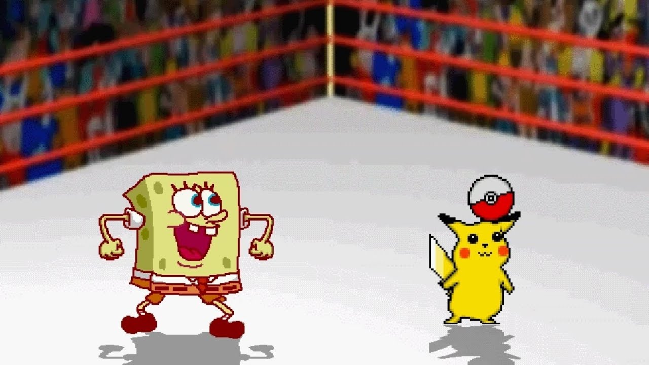 海綿寶寶和神奇寶貝皮卡丘 卡通大對決無限格鬥 Spongebob VS Pikachu MUGEN In UCF Stage