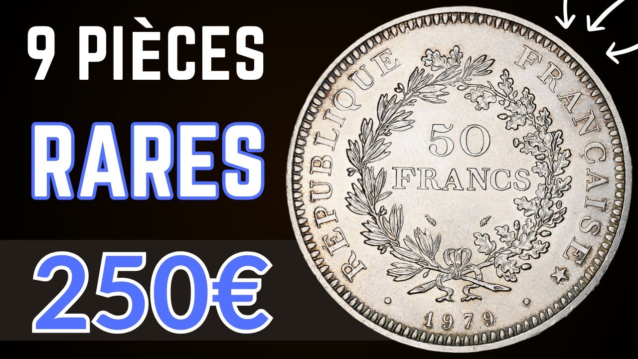 9 Pièces Rares et Chères de 50 Francs Hercule en ARGENT de l'époque moderne de France !