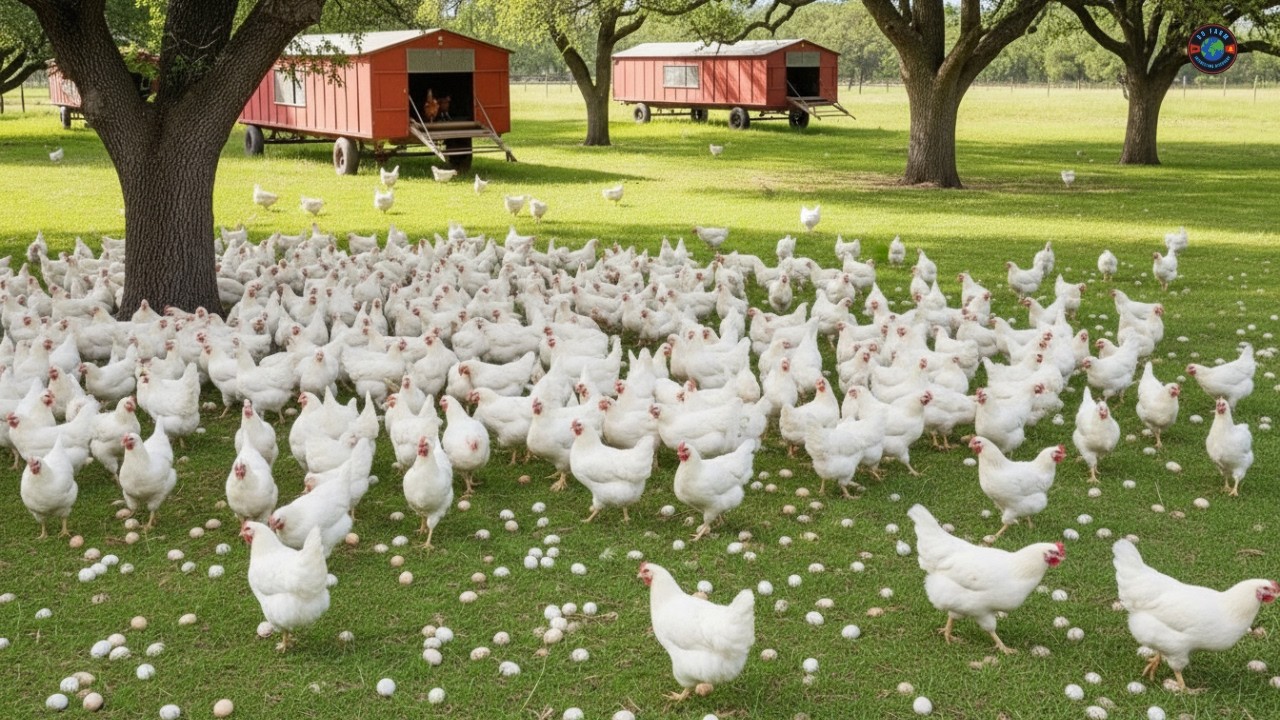 Efficient egg-laying chicken farming model - Harvest eggs daily - Poultry egg business