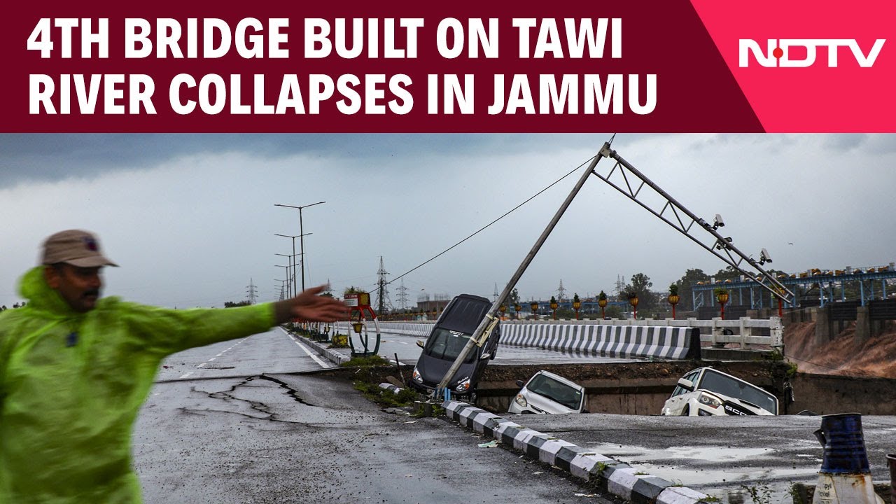 J&K News | On Camera: Fourth Bridge Built On The Tawi River In Bhagwati Nagar Collapses In Jammu