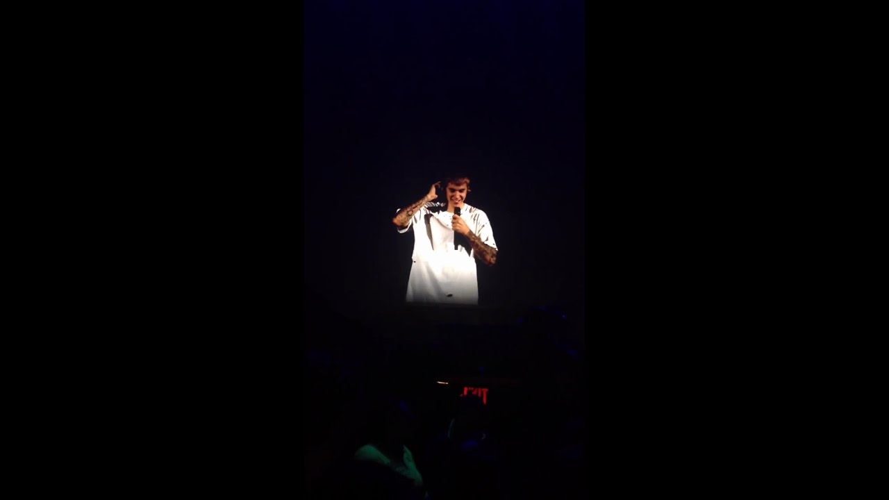 Justin Bieber answering fan questions / Q&A at Glasgow UK Purpose Tour - Scotland, October 30, 2016