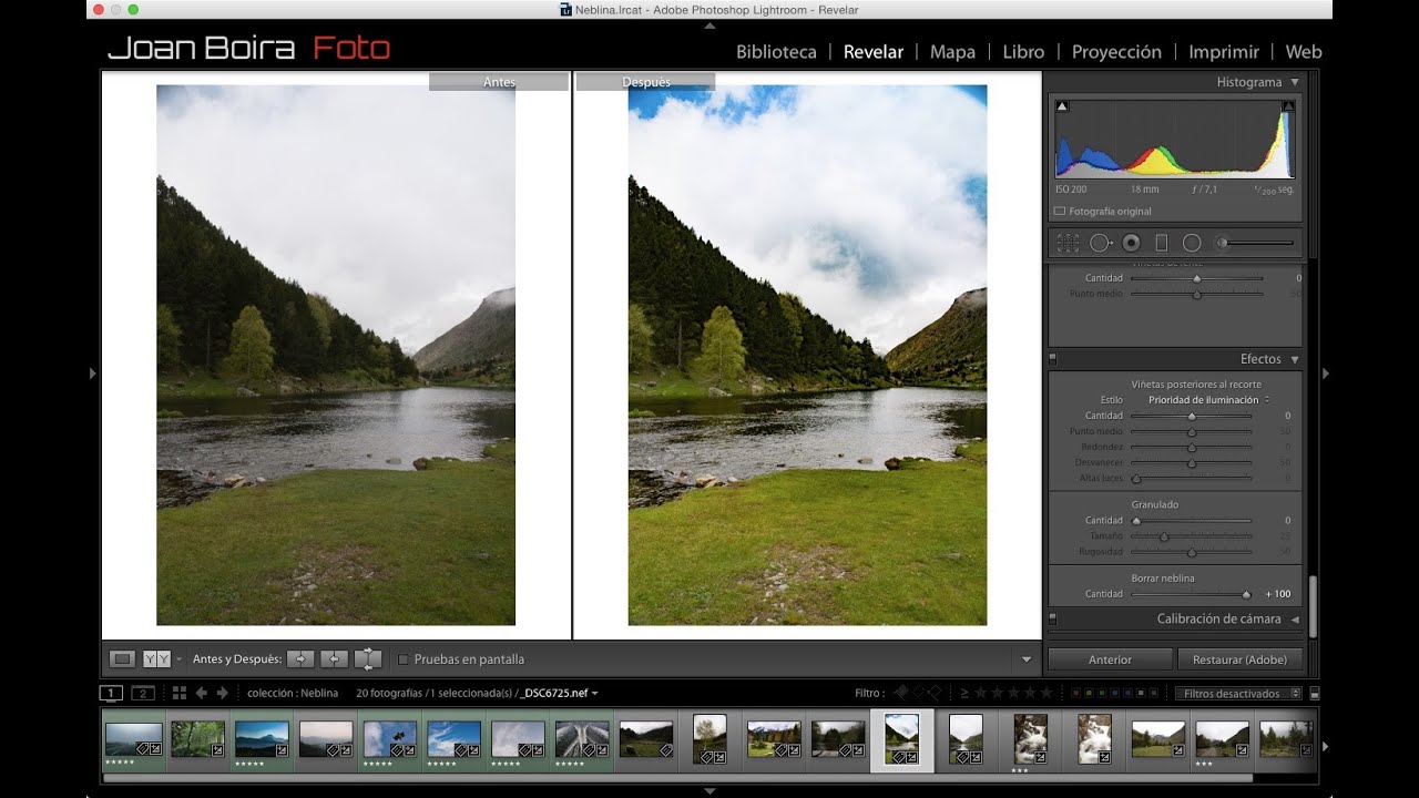 Herramienta Neblina (Dehaze) en Lightroom CC 2015