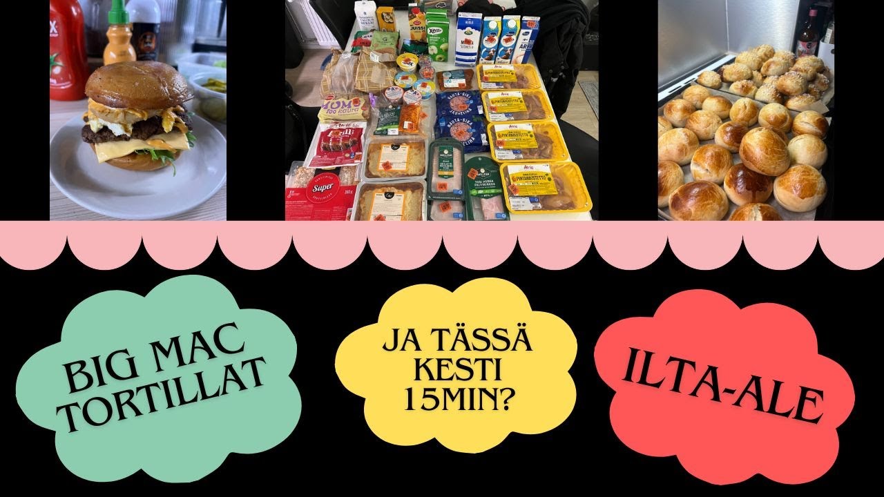 BIG MAC TORTILLAT / ILTA-ALE / T&Auml;M&Auml; J&Auml;&Auml; USEIN SIIVOAMATTA / LAPSIPERHE