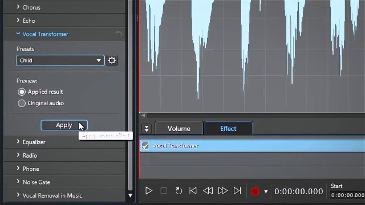 AudioDirector 5 - Modifying Voices with Vocal Transformer