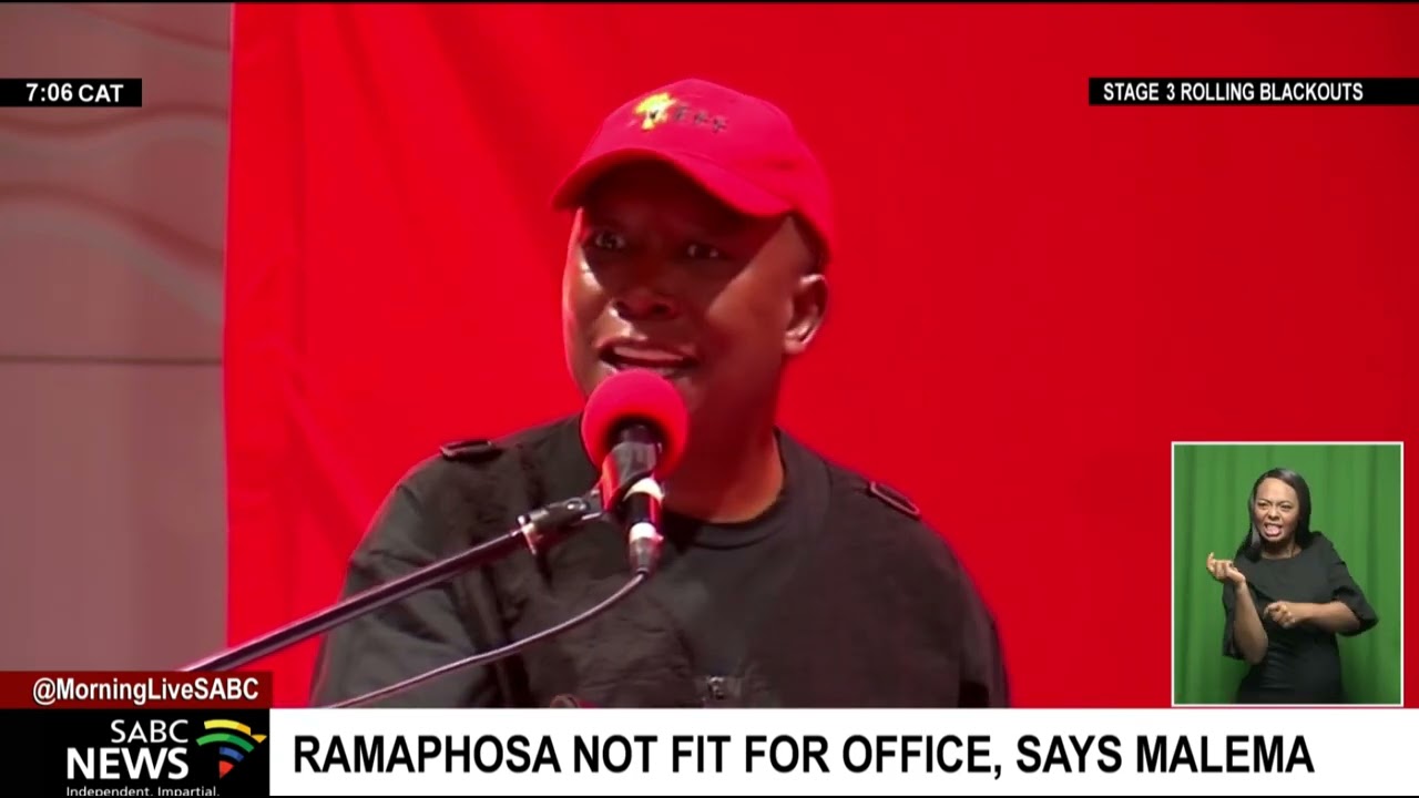 Ramaphosa not fit for office, says Malema