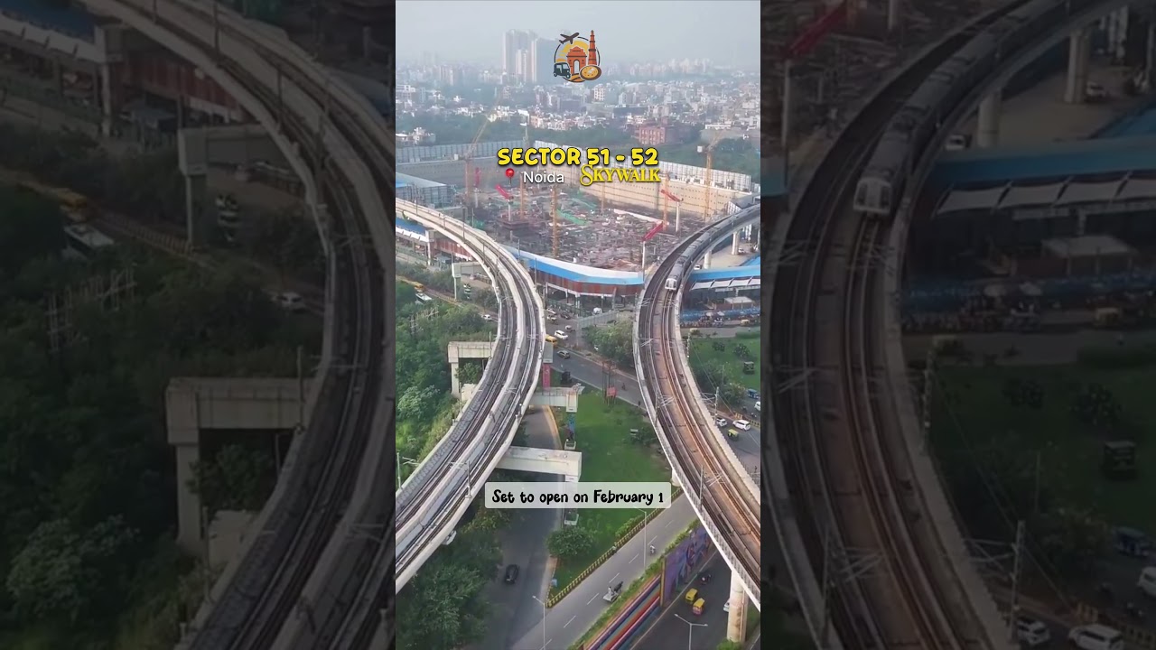 Daily commute just got easier! ✨Sector 51 - 52 Skywalk opens on Feb 1📍Noida #noida #metro #delhincr