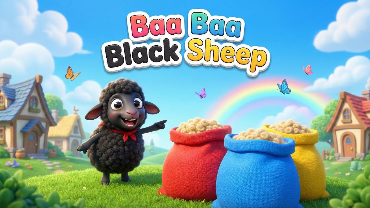 Baa Baa Black Sheep | 3D Nursery Rhymes & Kids Songs | Learn Colors