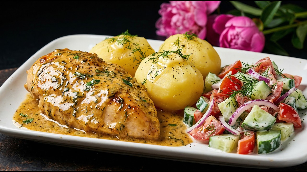 Abendessen in 15 Minuten! Unglaubliches Rezept! Einfach und schnell. Hähnchenfilet in Parmesansauce!
